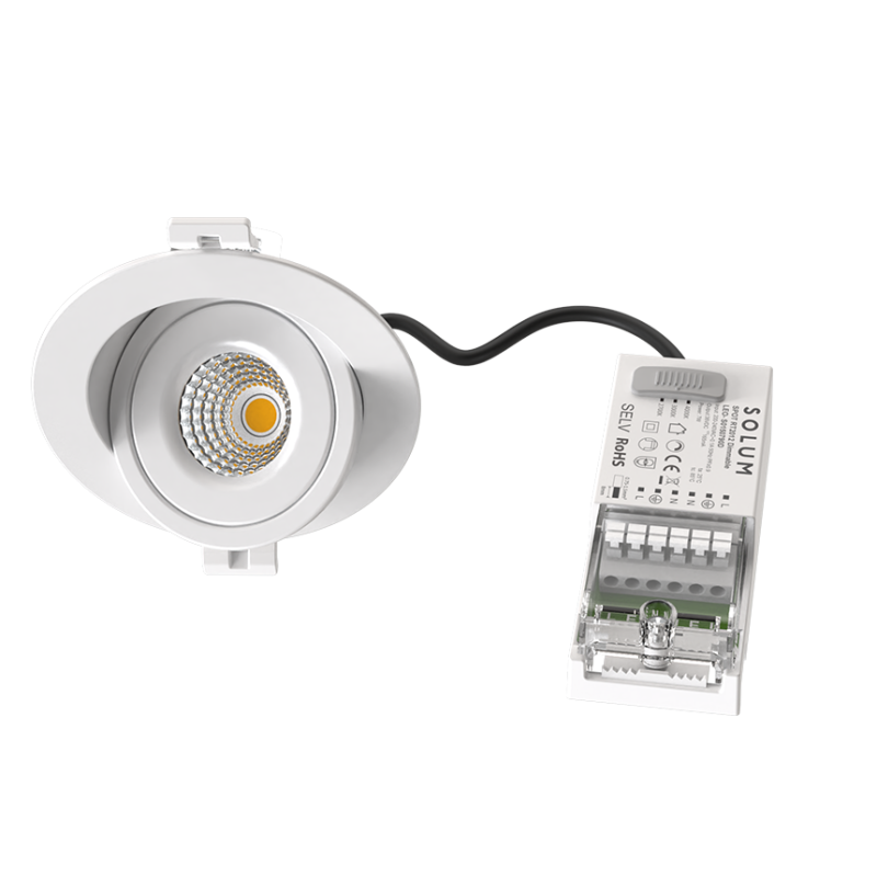 SOLUM - LEO Spot encastré blanc 8W, 690Lm, CCT 2700K/3000K/4000K, Orientable 90°, Rotatif 360° - S0150790D