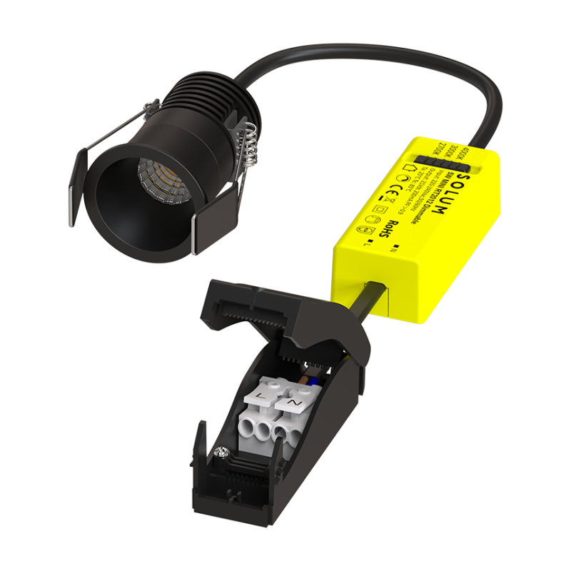 SOLUM - LYRA Mini Spot encastré noir 5W, CCT 2700-3000-4000K, 250-300Lm, dimmable, basse luminance - S0220490D