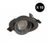 Pack de 10 Spots extra plats STELLA SD Noir, orientable, CTT face arrière - SOLUM - S0360590D