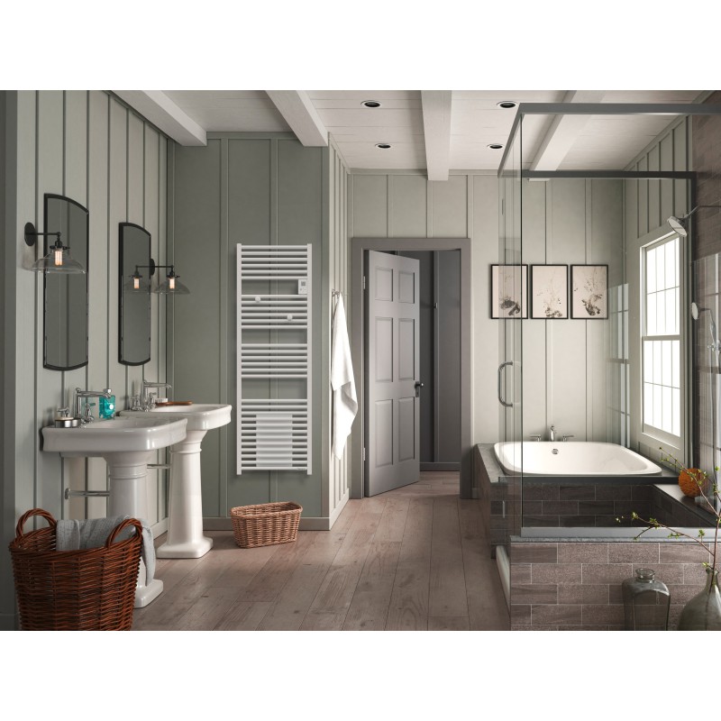 Sèche-serviettes mixte avec soufflerie 1500W blanc brillant RIVA 4 - THERMOR - 471262