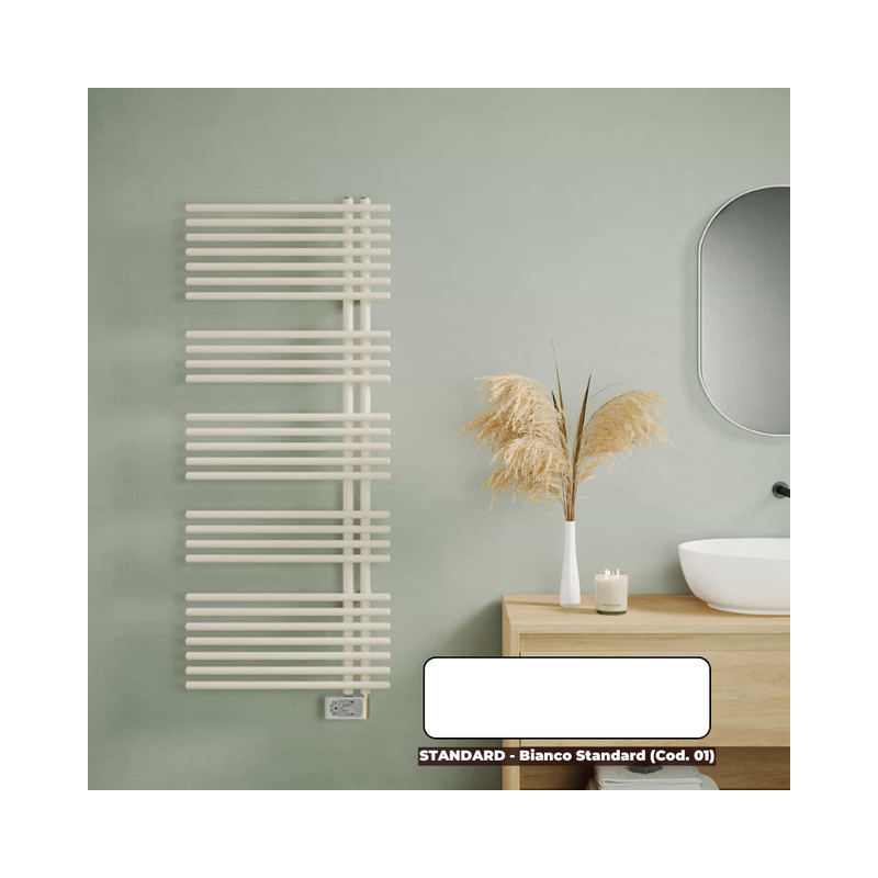 Sèche-serviettes électrique 750W blanc collecteurs à gauche FUNKY S - IRSAP