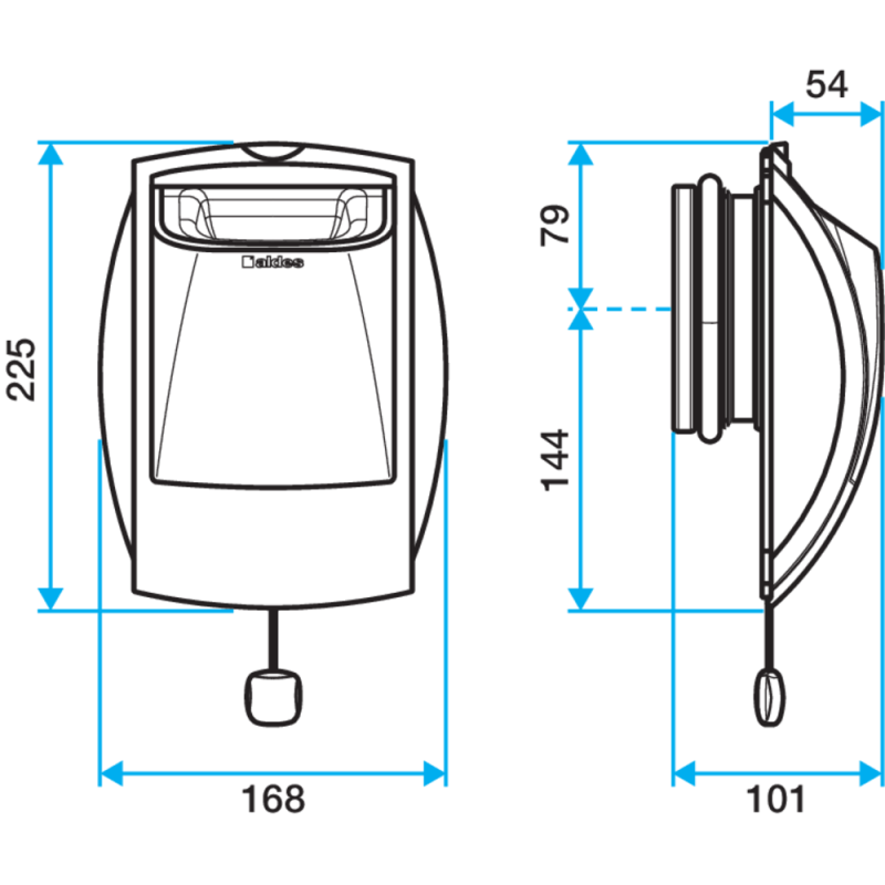 Bouche d'extraction autoréglable bi-débit 30/90-20/75 m3/h sans fût – MODULO – ALDES