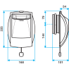 Bouche d'extraction autoréglable bi-débit 30/90-20/75 m3/h sans fût – MODULO – ALDES
