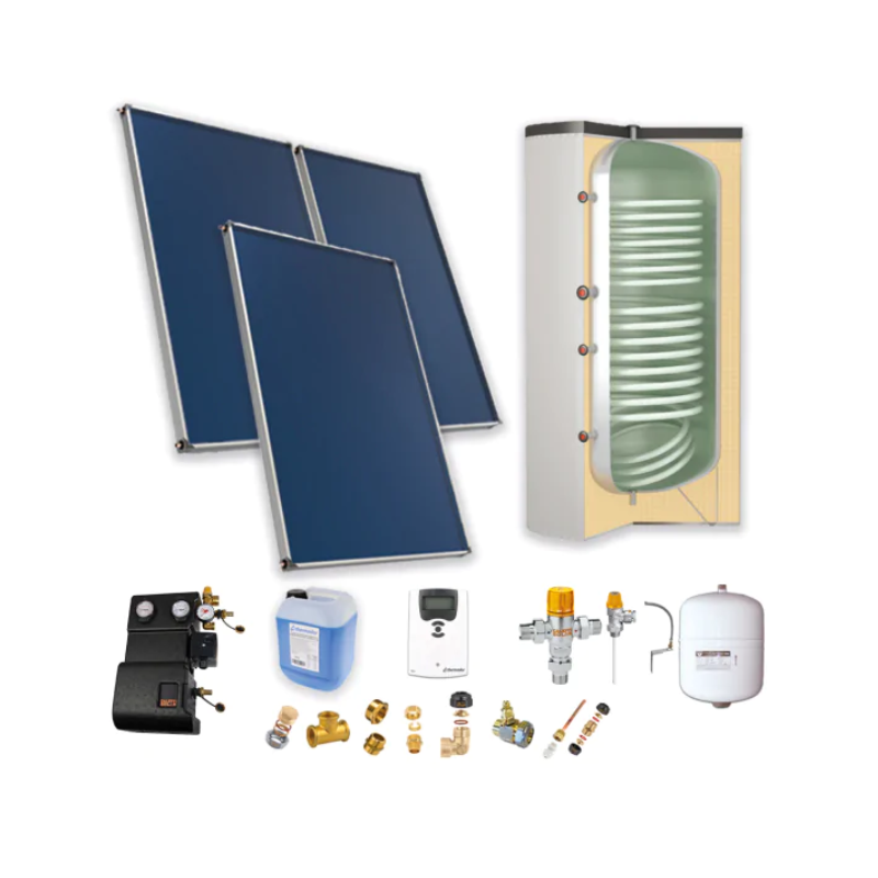 3 capteurs solaires toiture inclinée + ballon ECS 500L Astrea Pack B - CESI - PSOLECSP35 - THERMADOR