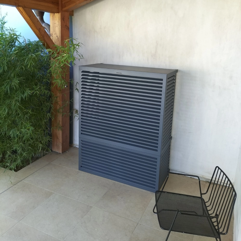 Cache unité extérieure aluminium blanc - DECOCLIM