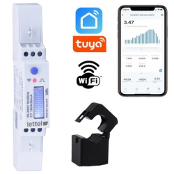 Compteur monophasé multimesure 100A sur TC fourni. Com Wifi et appli smartphone. - LETTEL - MCM1M-1100-CTW