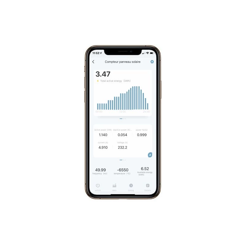 Compteur monophasé multimesure 100A sur TC fourni. Com Wifi et appli smartphone. - LETTEL - MCM1M-1100-CTW