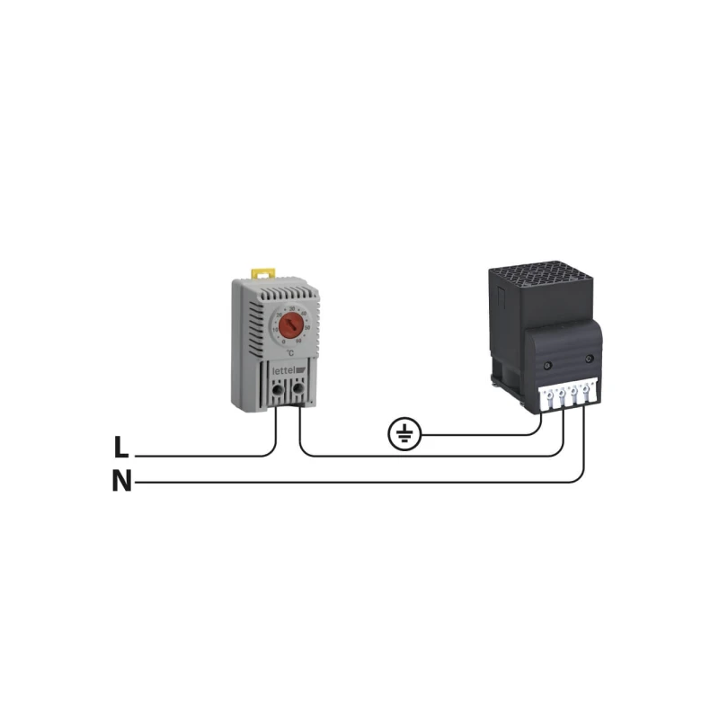 Thermostat de chauffage NF pour régulation d'armoire électrique 0-60C - LETTEL - GTA-THR-0-60