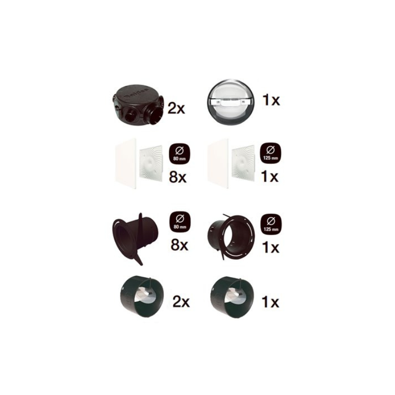 Kit accessoires pour VMC double flux T4 D160 mm, réseau flexible - ALDES - 11091778