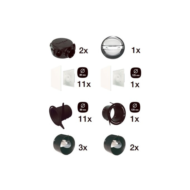 Kit accessoires pour VMC double flux T5 D160 mm, réseau flexible - ALDES - 11091779