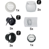 Kit bouches VMC double flux pour T3/T4 - extraction D125 mm, insufflation D80 mm - ALDES - 11023228