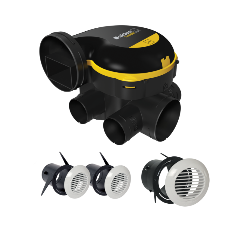 Kit VMC simple flux autoréglable EasyHOME AUTO COMBLES + 3 grilles BIP - ALDES - 11026032