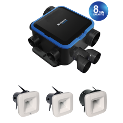 Kit VMC simple flux EasyHOME HYGRO COMPACT Premium Moyenne Pression MP BDH - ALDES - 11033205