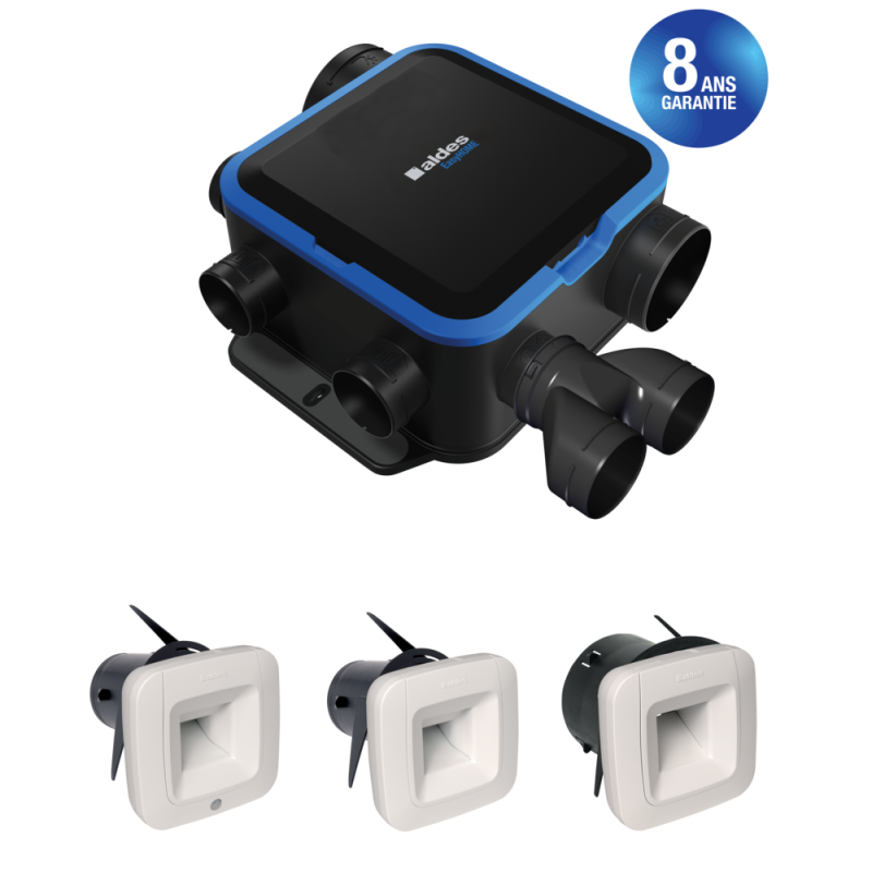 Kit VMC simple flux EasyHOME HYGRO COMPACT Premium Moyenne Pression MP BDH - ALDES - 11033205
