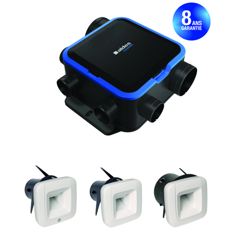 Kit VMC simple flux EasyHOME HYGRO COMPACT Premium MW BDH - ALDES - 11033451